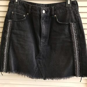 Free People embellished Denim skirt